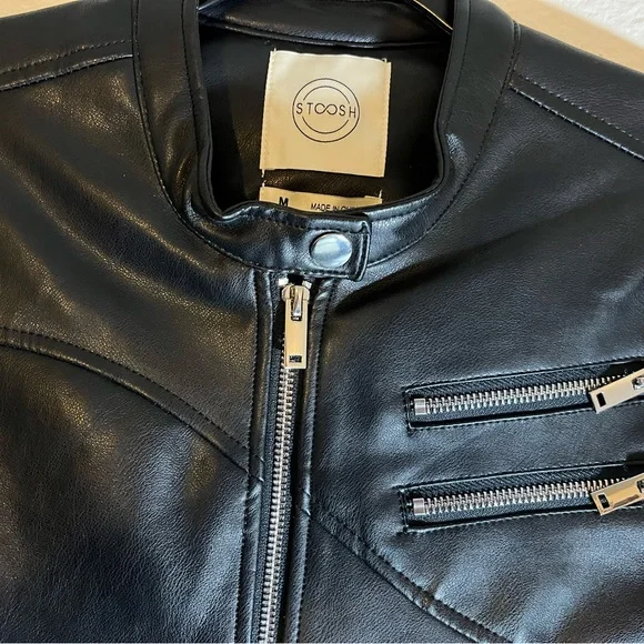 Stoosh Black Faux Leather Jacket NWOT - Picture 2 of 6